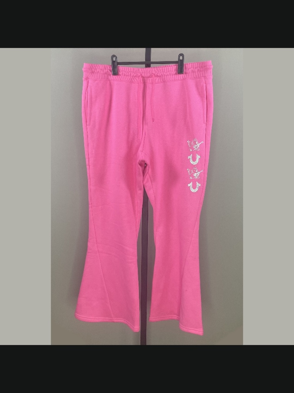 NEW True Religion Pants Womens XL pink flare sweatpants athleisure streetwear